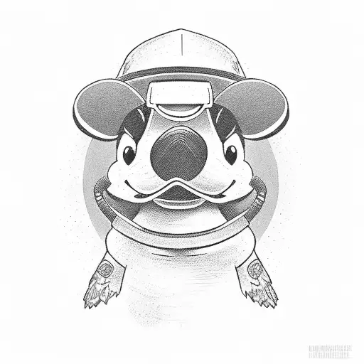 Dagobert Duck As A Gangster With Ak 47