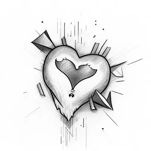 Sketch Heart Minimalistic Line