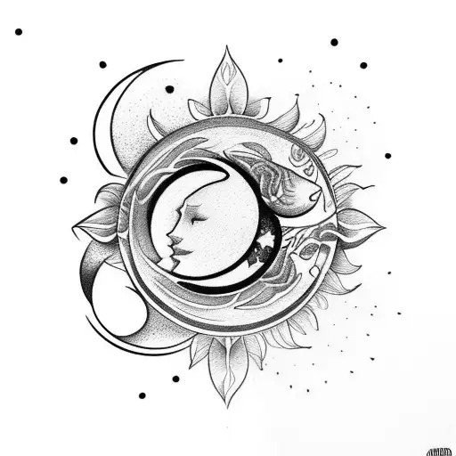 Roses With Butterflies With Sun And Moon