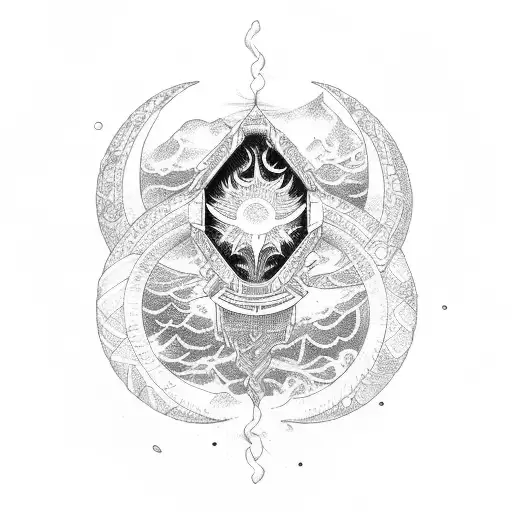 Ouroboros Sun Moon Ancient Infinity