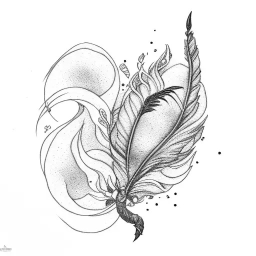 Cherry Blossom With Phoenix Feather