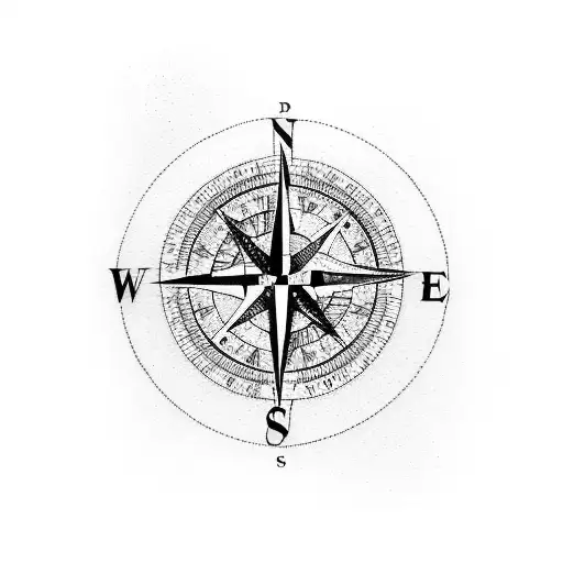 A Compass With A Road Map Leading To Various Destinations