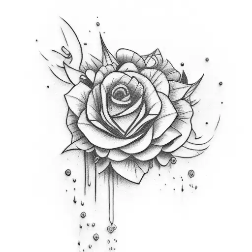 Girls Tattoo Blue And Yellow On The Inner Arm Flowers Or Water