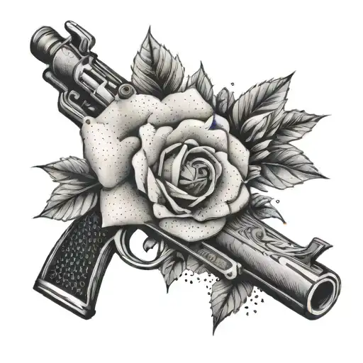 White Rose Gun Bullet Shooting