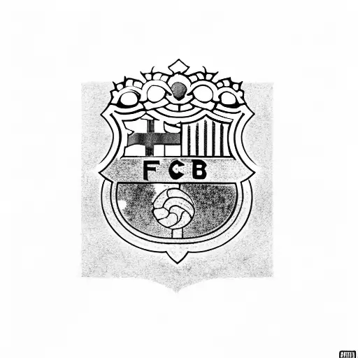 Logo Of Fc Barcelona Along With A Soccer Ball With A Crown On It Next