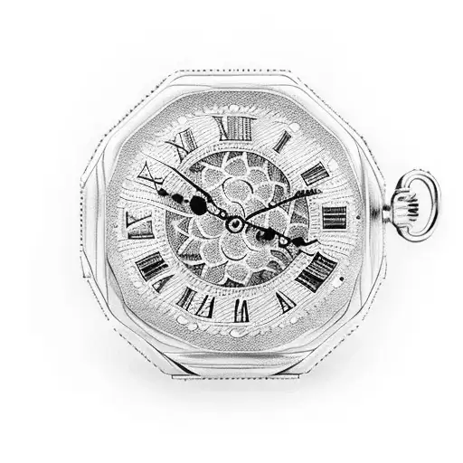 A Pocket Watch With Clock Hands Made Of Dollar Bills