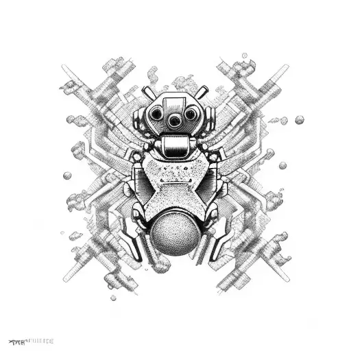 Mechanical Spider Running On A Film Strip