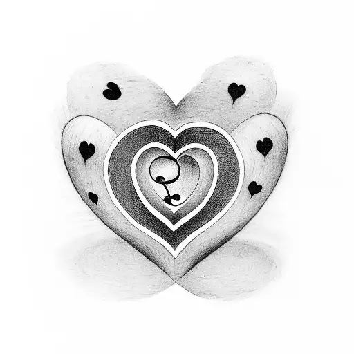 A Tattoo Of A Heart-shaped Music Note With The Word 'Love' Written In Japanese