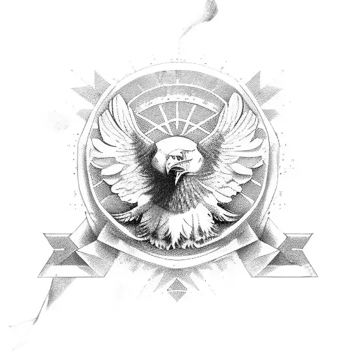 Eagle With Egypt Flag Behind It