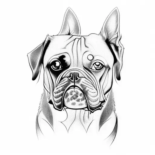 Dog Tatto With Black And Red Color