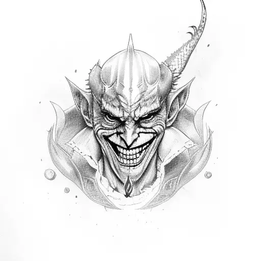 Joker With A Red Dragon On His Side