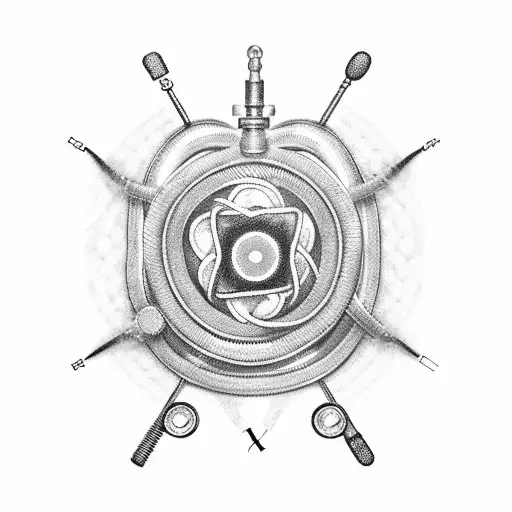 A Nurse's Stethoscope Intertwined With A Karma Symbol