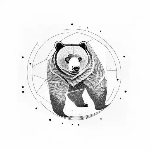 Bear Geometric With Palms