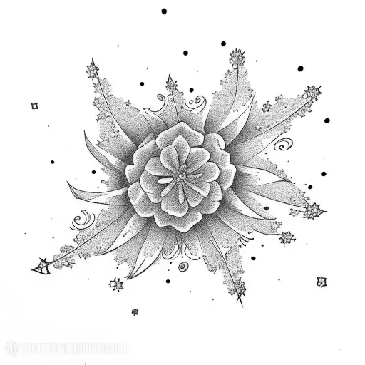 A Group Of Wildflowers Blooming In The Shape Of Constellations