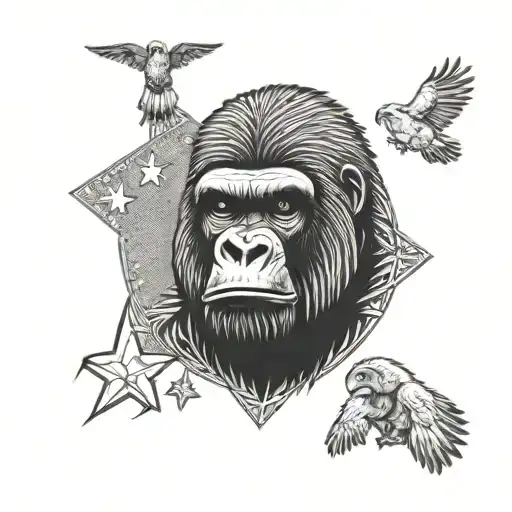 Gorilla And Eagle And Star