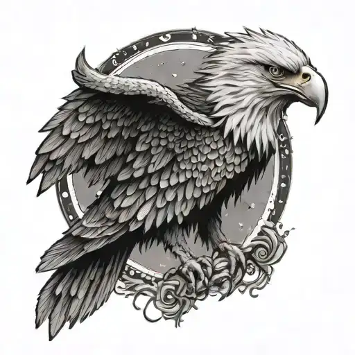 Star In Eagle's Claws Stuck In Human Flesh