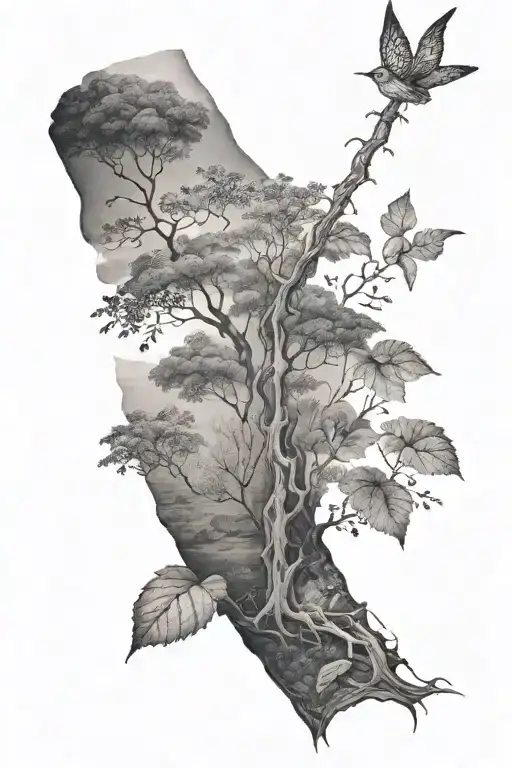 Half Sleeve Tatto Nature Scene