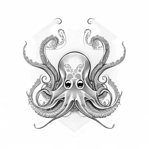 Tattoo Design With Taurus Face Body And Octopus Hands