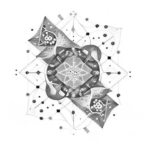 A Dotwork Representation Of The Infinite Symbol With Constellations Inside