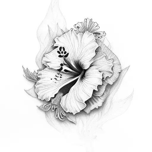 Hibiscus And Tiger Lillie