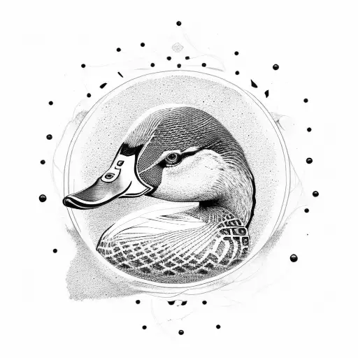 Female Duck With A Glass