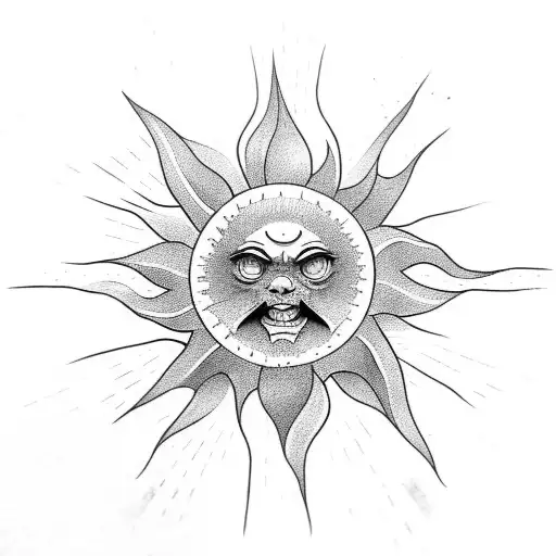 A Sun With Rays Coming Out