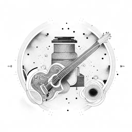 A Guitar Merging With A Camera Lens