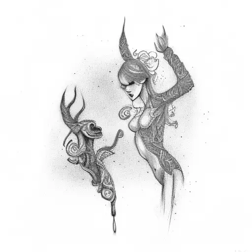 2 Female Stick Figures And A Protective Hand