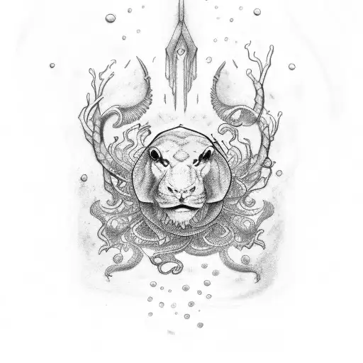 Aquarium Taurus And Leo Tattoo Desgn