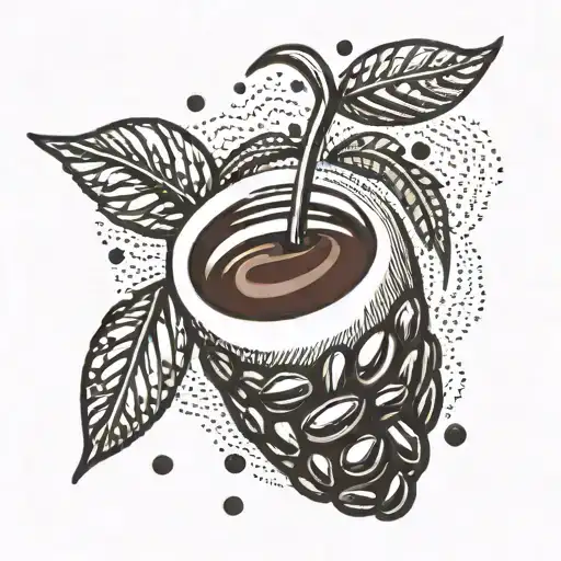 A Pixelated Coffee Bean With Binary Code Wrapping Around It