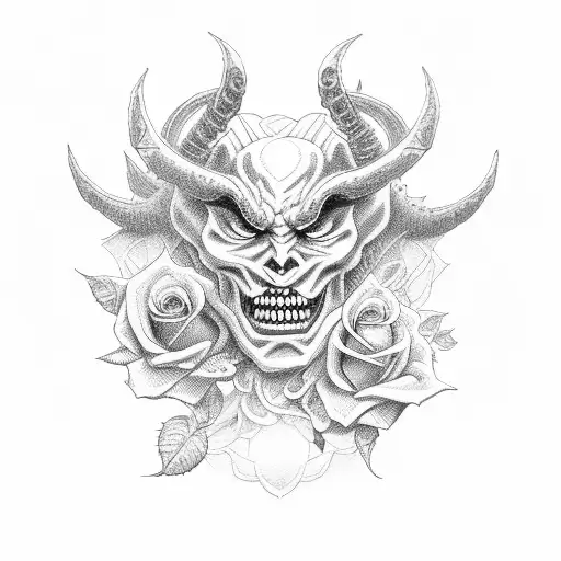 Demon With Rose In Hand