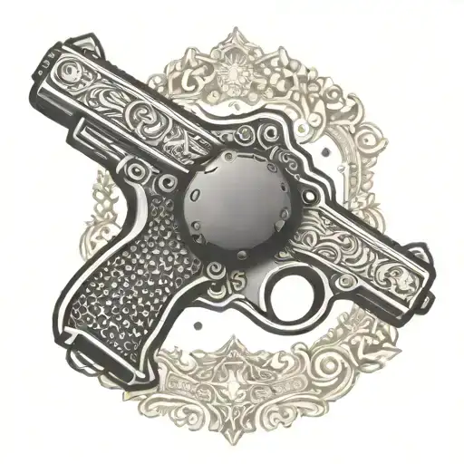 Intricate Police Badge With A Derringer Gun Detail