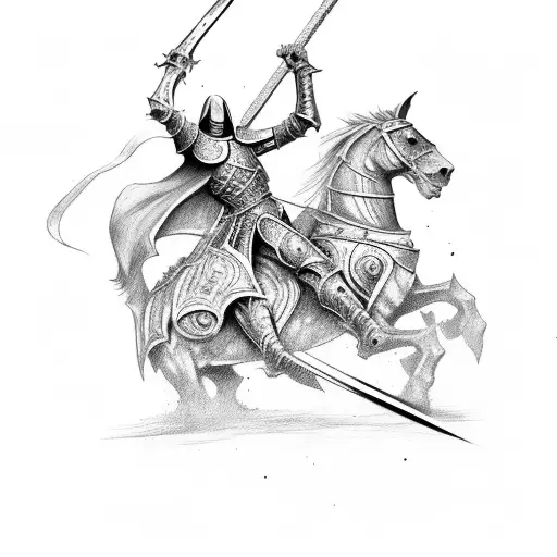 Medieval Theme Undead Knight Riding Horse