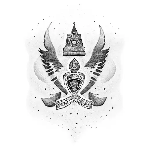 Create A Dotwork Tattoo Of A Police Officer Silhouette With Arsalan Written In Bold Letters