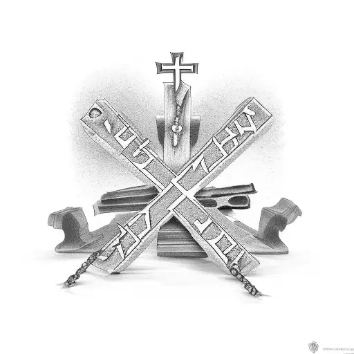 Bible And A Cross Which Stands For A Dead Person