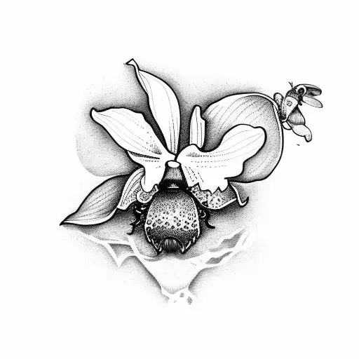 Orchid And Bee