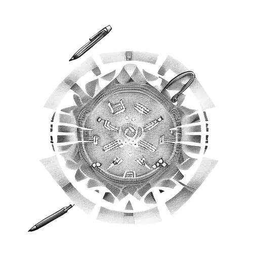 Music Symbols And Pen Symbols With Dancing Gunghuroo