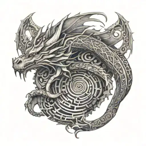 Combine A Dragon And A Labyrinth To Represent The Complexity Of The Human Mind And Legal System