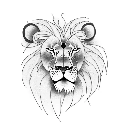 Male Lion Calligraphy