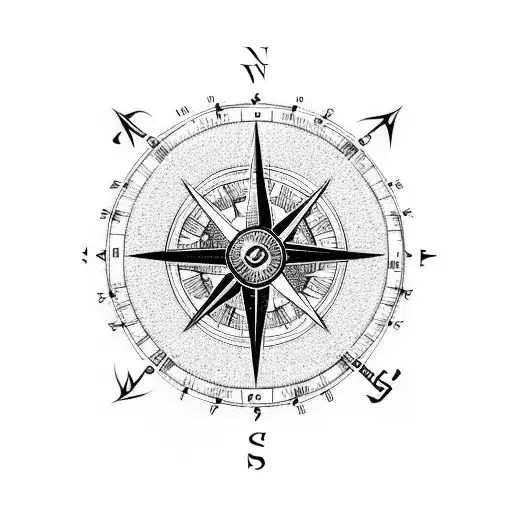 A Compass With Viking Runes As The Cardinal Directions