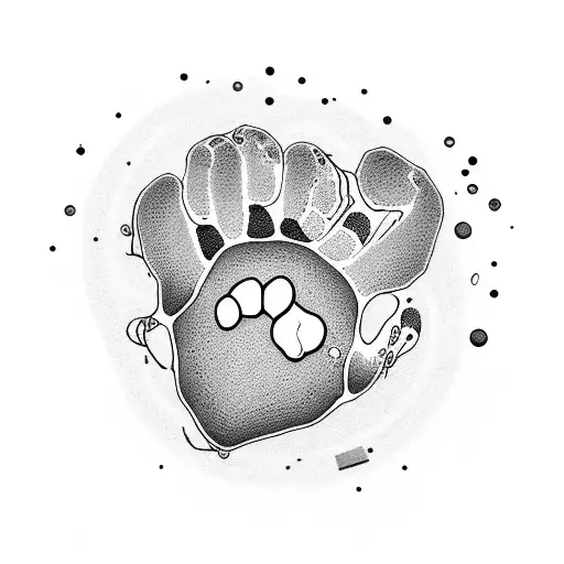 Heartbeat With Dog Paw And Mickey Outline