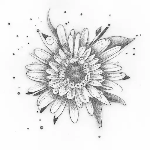 A Thin Lined Garden With Daisies And A Blue Butterfly To Honor My Grandma