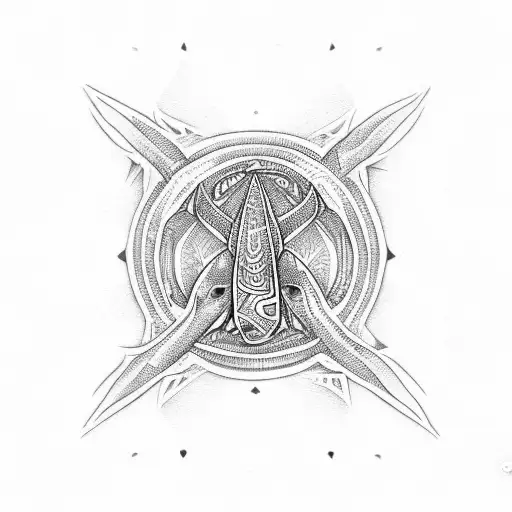 Maori Pattern Hammerhead Shark