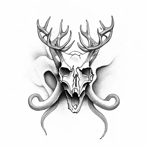 Deerskull With Snake