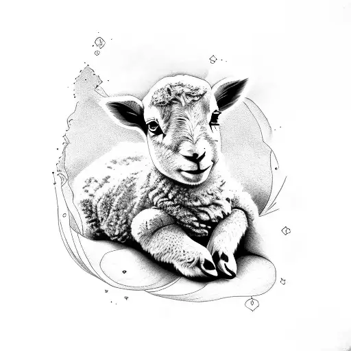 Baby Lamb Lying Down