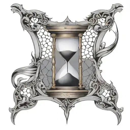A Tattoo Of A Broken Hourglass Symbolizing The Concept Of Nihilism