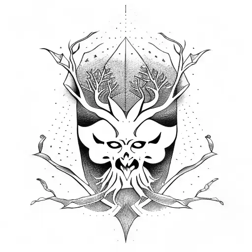 Tree Of Satanic And Angeles