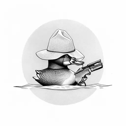 Duck With Fedora And A Gun