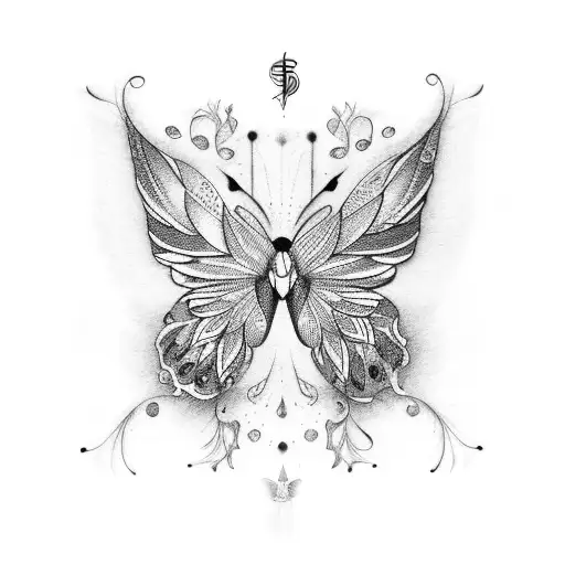 A Music Note Made Up Of Butterfly Wings