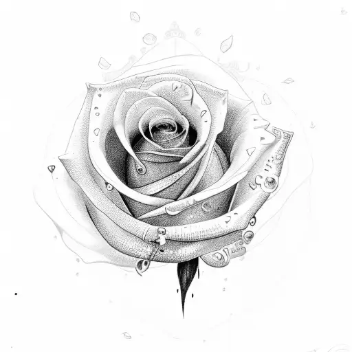 Small Rose With The Word Rilee On The Stem